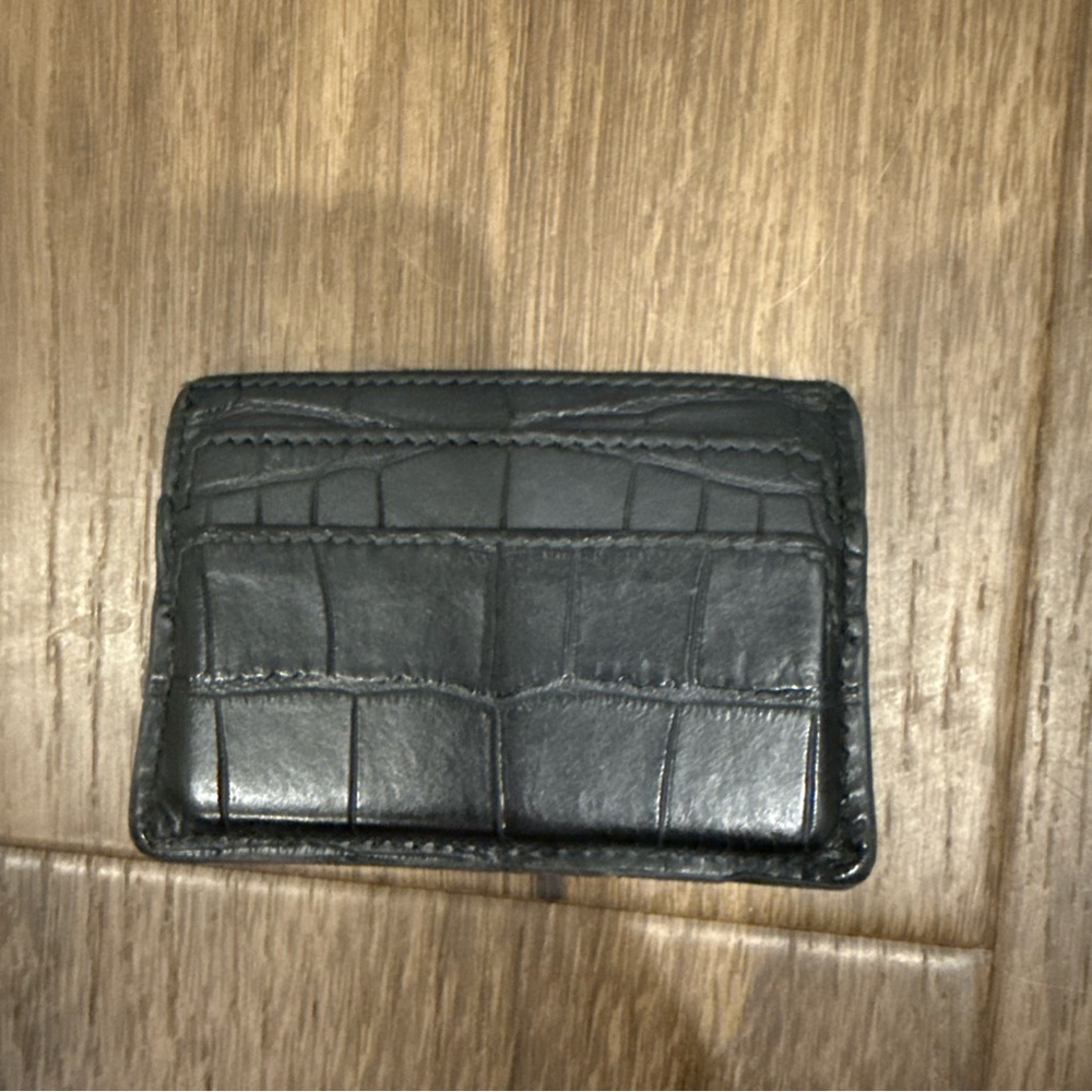 Black Alexander McQueen Crocodile Pattern Card Ho… - image 2